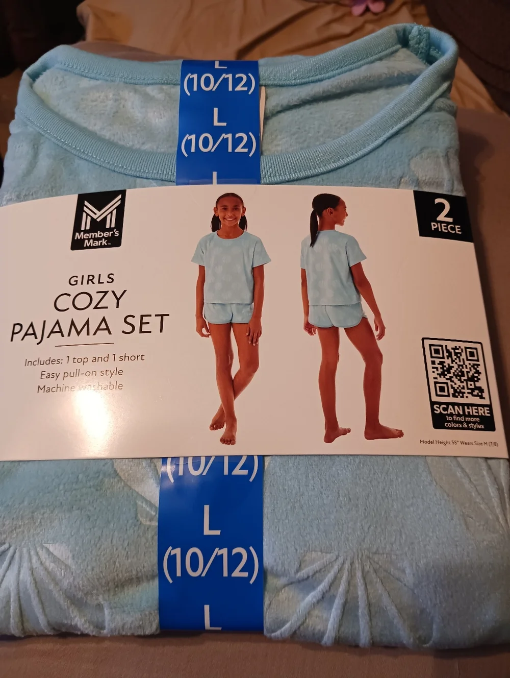Girls Cozy Pajama Set - Light Blue